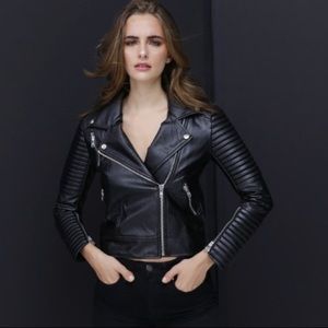 Black vegan leather jacket